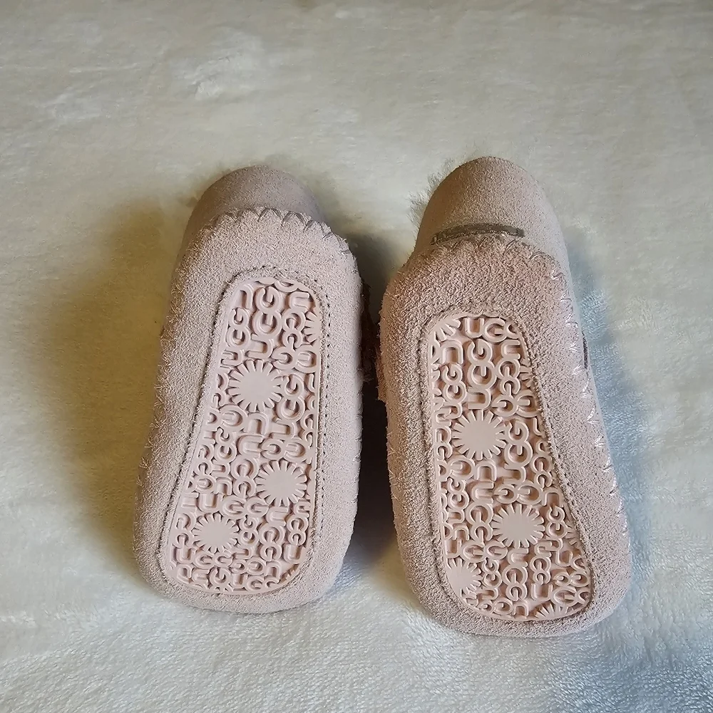 UGG Light Pink Baby Booties with Fur